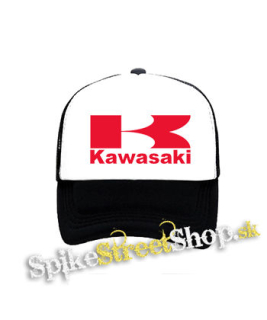 KAWASAKI - Logo - čiernobiela sieťkovaná šiltovka model "Trucker"