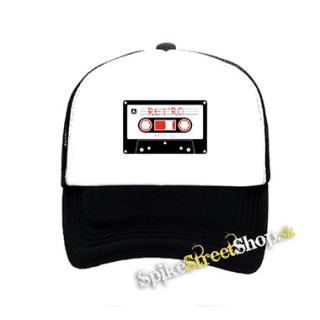 KAZETA RETRO - čiernobiela sieťkovaná šiltovka model "Trucker"