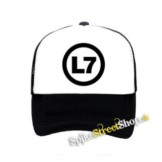 L7 - Logo Band - čiernobiela sieťkovaná šiltovka model "Trucker"