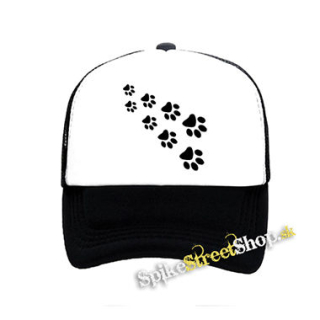 LABKY - PAWS - čiernobiela sieťkovaná šiltovka model "Trucker"