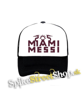 LIONEL MESSI - Miami Messi - čiernobiela sieťkovaná šiltovka model "Trucker"