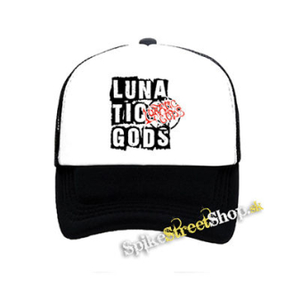LUNATIC GODS - Logo Lunatic Gods - čiernobiela sieťkovaná šiltovka model "Trucker"