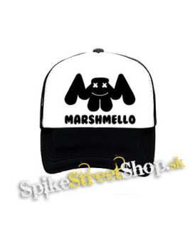MARSHMELLO - Logo DJ - čiernobiela sieťkovaná šiltovka model "Trucker"