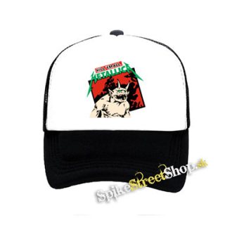 METALLICA - Monster Jump Color - čiernobiela sieťkovaná šiltovka model "Trucker"