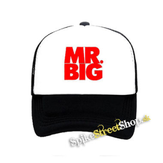 MR BIG - Logo Red White - čiernobiela sieťkovaná šiltovka model "Trucker"