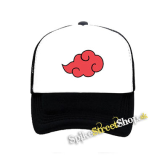 NARUTO - Akatsuki Obláčik - čiernobiela sieťkovaná šiltovka model "Trucker"