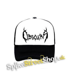 OBSCURA - Logo - čiernobiela sieťkovaná šiltovka model "Trucker"