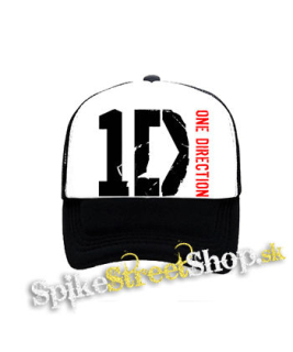 ONE DIRECTION - Red Logo - čiernobiela sieťkovaná šiltovka model "Trucker"