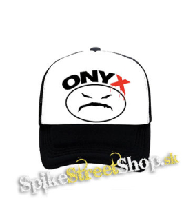 ONYX - Logo - čiernobiela sieťkovaná šiltovka model "Trucker"