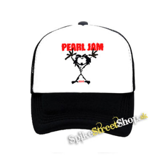 PEARL JAM - Alive Red Black - čiernobiela sieťkovaná šiltovka model "Trucker"