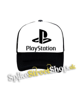 PLAYSTATION - Logo - čiernobiela sieťkovaná šiltovka model "Trucker"