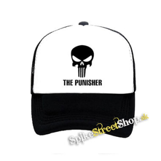 PUNISHER - Logo - čiernobiela sieťkovaná šiltovka model "Trucker"