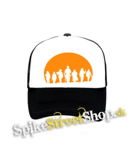 RED DEAD REDEMPTION - Silhouettes Sunset - čiernobiela sieťkovaná šiltovka model "Trucker"