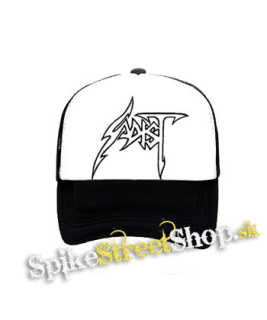 SADIST - Logo - čiernobiela sieťkovaná šiltovka model "Trucker"