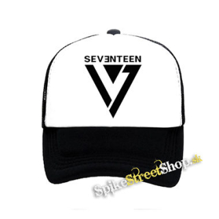 SEVENTEEN - Logo - čiernobiela sieťkovaná šiltovka model "Trucker"