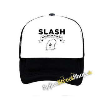 SLASH - Conspirators Myles Kennedy Face - čiernobiela sieťkovaná šiltovka model "Trucker"