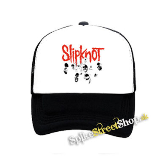 SLIPKNOT - Band - čiernobiela sieťkovaná šiltovka model "Trucker"