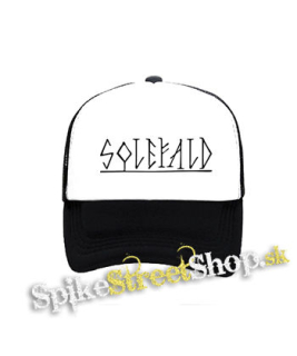 SOLEFALD - Logo - čiernobiela sieťkovaná šiltovka model "Trucker"