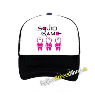 SQUID GAME - Characters - čiernobiela sieťkovaná šiltovka model "Trucker"