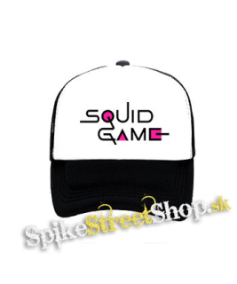 SQUID GAME - Logo Colour Pink - čiernobiela sieťkovaná šiltovka model "Trucker"