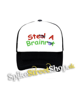 STEAL A BRAINROT - čiernobiela sieťkovaná šiltovka model "Trucker"