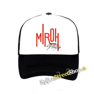 STRAY KIDS - Logo MIROH - čiernobiela sieťkovaná šiltovka model "Trucker"