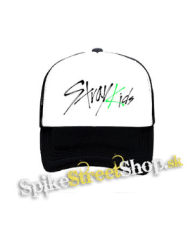 STRAY KIDS - Oddinary Green Logo - čiernobiela sieťkovaná šiltovka model "Trucker"
