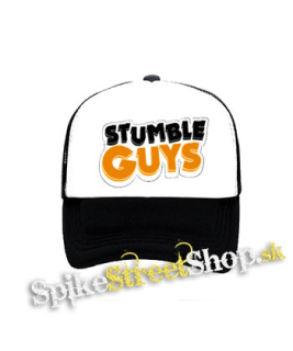 STUMBLE GUYS - Logo - čiernobiela sieťkovaná šiltovka model "Trucker"