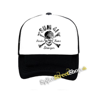 SUM 41 - Skull & Bones - čiernobiela sieťkovaná šiltovka model "Trucker"