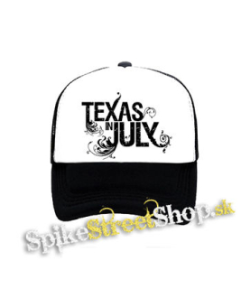 TEXAS IN JULY - Logo - čiernobiela sieťkovaná šiltovka model "Trucker"