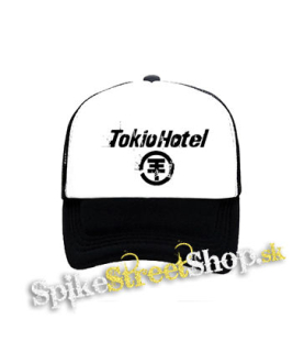 TOKIO HOTEL - Logo - čiernobiela sieťkovaná šiltovka model "Trucker"
