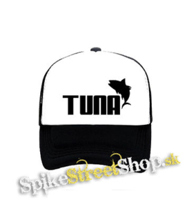 TUNA - čiernobiela sieťkovaná šiltovka model "Trucker"