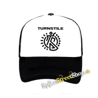 TURNSTILE - Logo Crest - čiernobiela sieťkovaná šiltovka model "Trucker"