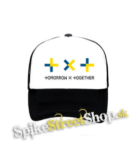 TXT - TOMORROW X TOGETHER - Logo Symbol - čiernobiela sieťkovaná šiltovka model "Trucker"