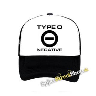 TYPE O NEGATIVE - Logo Crest - čiernobiela sieťkovaná šiltovka model "Trucker"
