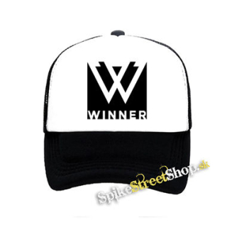 WINNER - Logo K-Pop Band Motive 2 - čiernobiela sieťkovaná šiltovka model "Trucker"