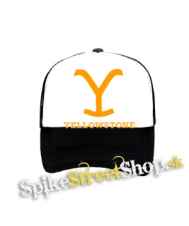YELLOWSTONE - Logo - čiernobiela sieťkovaná šiltovka model "Trucker"