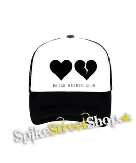YUNGBLUD - Black Hearts Club - čiernobiela sieťkovaná šiltovka model "Trucker"