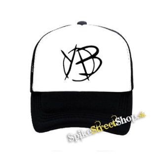 YUNGBLUD - Crest - čiernobiela sieťkovaná šiltovka model "Trucker"