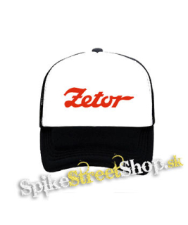 ZETOR - Red Logo - čiernobiela sieťkovaná šiltovka model "Trucker"
