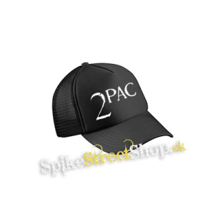 2 PAC - Logo - čierna sieťkovaná šiltovka model "Trucker Cap"
