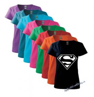 SUPERMAN - White Logo - farebné dámske tričko