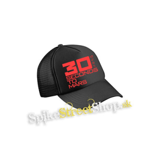 30 SECONDS TO MARS - Red Logo - čierna sieťkovaná šiltovka model "Trucker Cap"