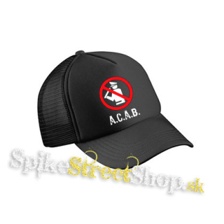 ACAB - Pictogram - čierna sieťkovaná šiltovka model "Trucker Cap"