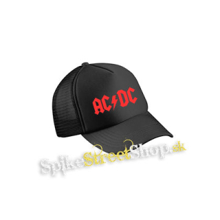 ACDC - Red Logo - čierna sieťkovaná šiltovka model "Trucker Cap"