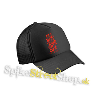 ALICE COOPER - Bite Your Face Off - čierna sieťkovaná šiltovka model "Trucker Cap"