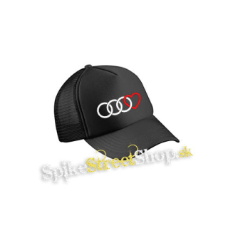 AUDI - Love - čierna sieťkovaná šiltovka model "Trucker Cap"