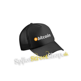 BITCOIN - Logo - čierna sieťkovaná šiltovka model "Trucker Cap"