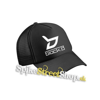 BLOCK B - Logo - čierna sieťkovaná šiltovka model "Trucker Cap"