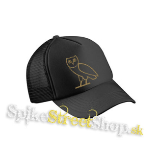DRAKE - OWL SYMBOL - čierna sieťkovaná šiltovka model "Trucker Cap"